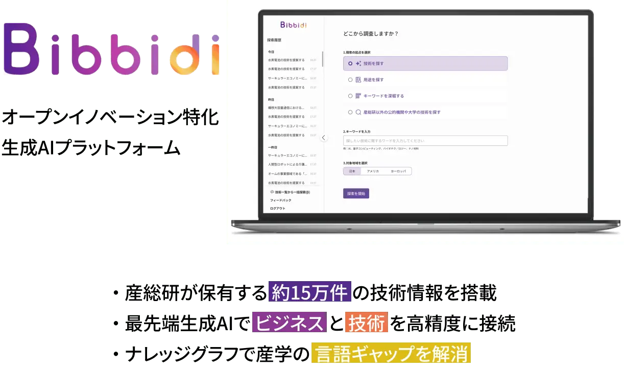 Bibbidi（ビビディ）オープンイノベーション特化 生成AIプラットフォーム